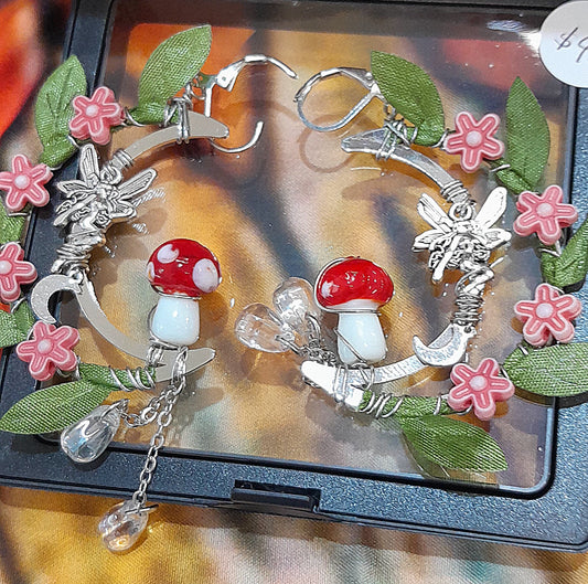 Crystal and handcrafted glass Mushroom necklace back in stock